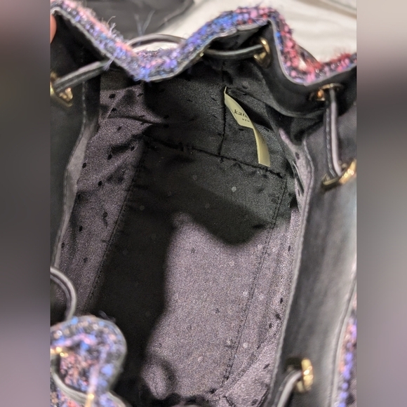 Kate Spade Emerson Fabric Jessa Tweed Backpack Burgundy/Multi 90's Inspired Bag - Picture 12 of 16